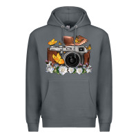 Rock floral butterfly film roll vintage camera Premium Hoodie - FaDigitalArtStudio
