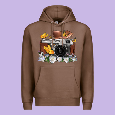 Floral Butterfly Film Roll Vintage Camera Premium Hoodie Designed By Fadigitalartstudio