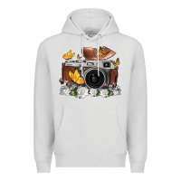 Dove Grey floral butterfly film roll vintage camera Premium Hoodie - FaDigitalArtStudio