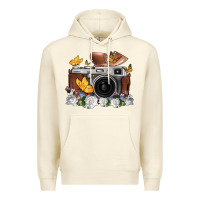 Sandshell floral butterfly film roll vintage camera Premium Hoodie - FaDigitalArtStudio