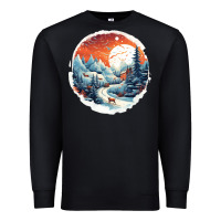 Black deer snow house design Premium Sweatshirt - Unal Design