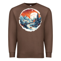 Deer Snow House Design Premium Sweatshirt | Teevron