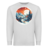 Dove Grey deer snow house design Premium Sweatshirt - Unal Design