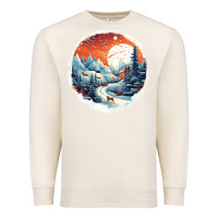 Sandshell deer snow house design Premium Sweatshirt - Unal Design
