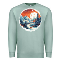 Seafoam deer snow house design Premium Sweatshirt - Unal Design