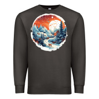 Smoke deer snow house design Premium Sweatshirt - Unal Design