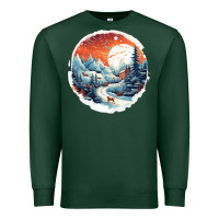 Sports Green deer snow house design Premium Sweatshirt - Unal Design