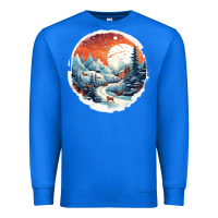 True Royal deer snow house design Premium Sweatshirt - Unal Design