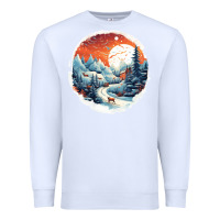 White deer snow house design Premium Sweatshirt - Unal Design