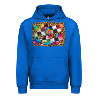 Cobalt race leopard and tie dye background Urban Hoodie - HRA Design Shop