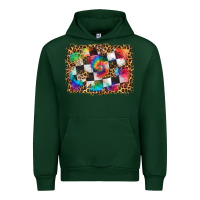 Forest Green race leopard and tie dye background Urban Hoodie - HRA Design Shop
