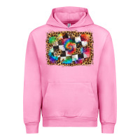 Fuchsia Pink race leopard and tie dye background Urban Hoodie - HRA Design Shop