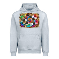 Heather Grey race leopard and tie dye background Urban Hoodie - HRA Design Shop