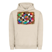 Pigment French Oak race leopard and tie dye background Urban Hoodie - HRA Design Shop