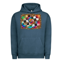 Pigment Midnight Navy race leopard and tie dye background Urban Hoodie - HRA Design Shop
