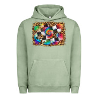 Pigment Oil Green race leopard and tie dye background Urban Hoodie - HRA Design Shop