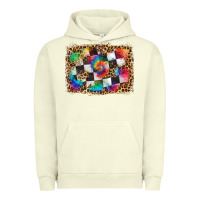 Pigment Pistachio race leopard and tie dye background Urban Hoodie - HRA Design Shop