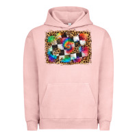 Pigment Salmon race leopard and tie dye background Urban Hoodie - HRA Design Shop