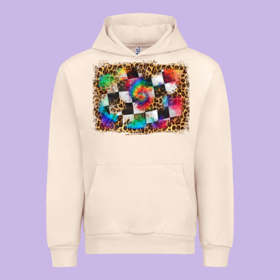 Race Leopard And Tie Dye Background Urban Hoodie Designed By Hra Design Shop