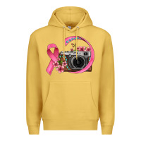 Antique Gold floral cancer ribbon vintage camera Premium Hoodie - FaDigitalArtStudio