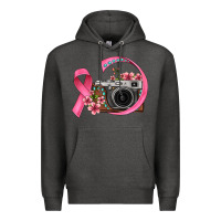 Charcoal Heather floral cancer ribbon vintage camera Premium Hoodie - FaDigitalArtStudio