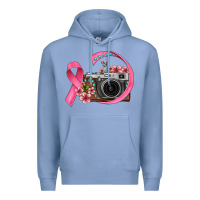 Colony Blue floral cancer ribbon vintage camera Premium Hoodie - FaDigitalArtStudio