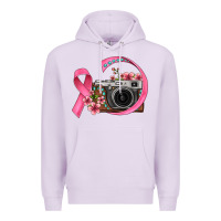 Lilac floral cancer ribbon vintage camera Premium Hoodie - FaDigitalArtStudio
