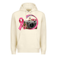 Sandshell floral cancer ribbon vintage camera Premium Hoodie - FaDigitalArtStudio