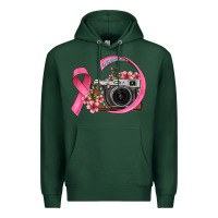 Sports Green floral cancer ribbon vintage camera Premium Hoodie - FaDigitalArtStudio