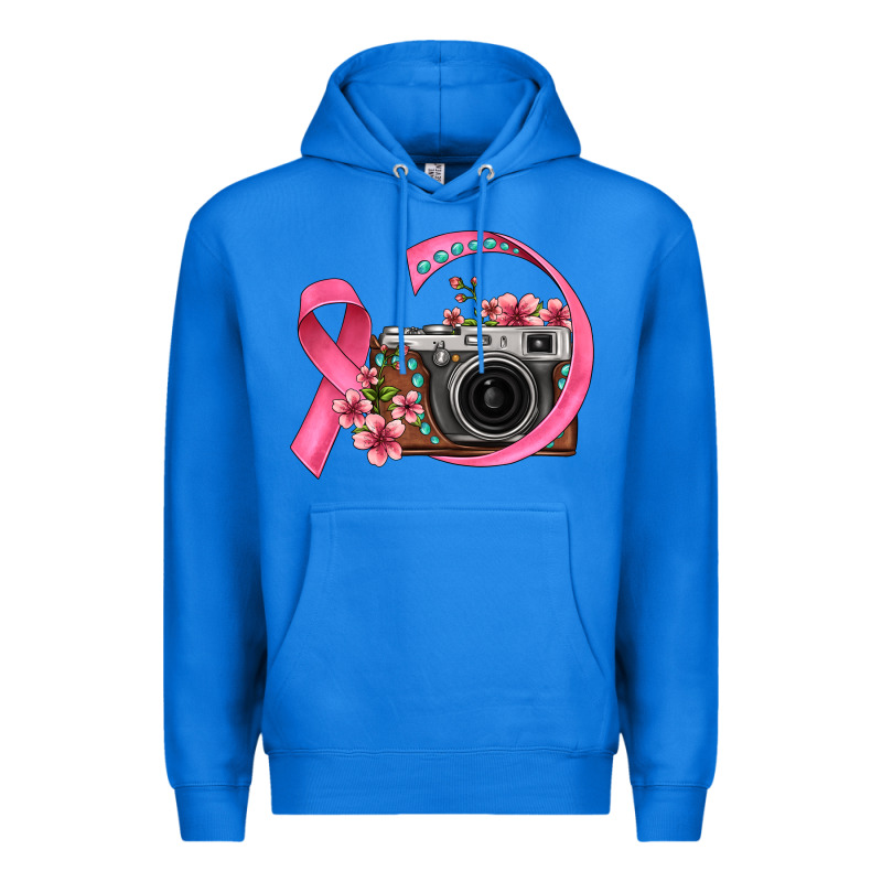 Floral Cancer Ribbon Vintage Camera Premium Hoodie by FaDigitalArtStudio | Teevron