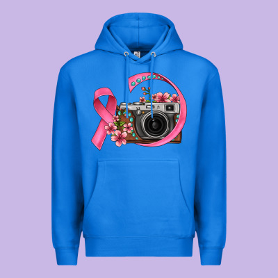 Floral Cancer Ribbon Vintage Camera Premium Hoodie Designed By Fadigitalartstudio