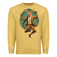 Antique Gold happy deer Premium Sweatshirt - Unal Design