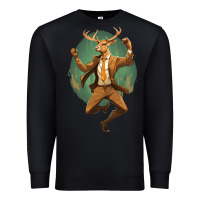 Black happy deer Premium Sweatshirt - Unal Design