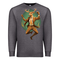 Charcoal Heather happy deer Premium Sweatshirt - Unal Design