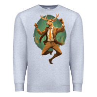 Heather Grey happy deer Premium Sweatshirt - Unal Design