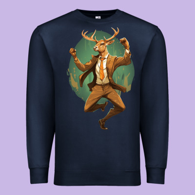 Happy Deer Premium Sweatshirt Designed By Unal Design