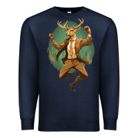 Navy happy deer Premium Sweatshirt - Unal Design