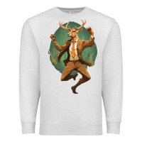 Oatmeal Heather happy deer Premium Sweatshirt - Unal Design