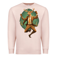 Pale Pink happy deer Premium Sweatshirt - Unal Design