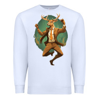 White happy deer Premium Sweatshirt - Unal Design