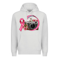 Dove Grey floral cancer ribbon vintage camera Premium Hoodie - FaDigitalArtStudio