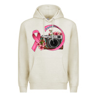 Oatmeal Heather floral cancer ribbon vintage camera Premium Hoodie - FaDigitalArtStudio
