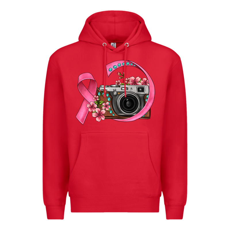 Floral Cancer Ribbon Vintage Camera Premium Hoodie by FaDigitalArtStudio | Teevron