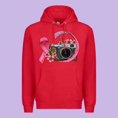 Floral Cancer Ribbon Vintage Camera Premium Hoodie Designed By Fadigitalartstudio