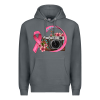 Rock floral cancer ribbon vintage camera Premium Hoodie - FaDigitalArtStudio