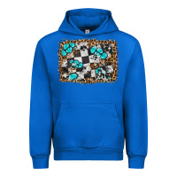 Cobalt race leopard and gemstone background Urban Hoodie - HRA Design Shop