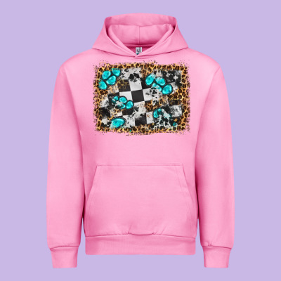 Race Leopard And Gemstone Background Urban Hoodie Designed By Hra Design Shop