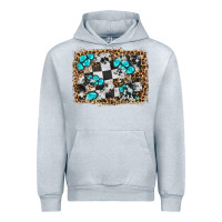 Heather Grey race leopard and gemstone background Urban Hoodie - HRA Design Shop