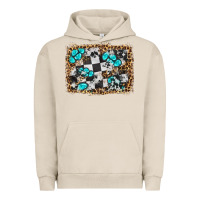 Pigment French Oak race leopard and gemstone background Urban Hoodie - HRA Design Shop