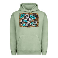 Pigment Oil Green race leopard and gemstone background Urban Hoodie - HRA Design Shop